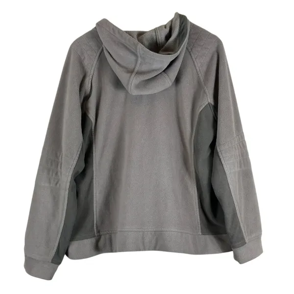 Free Country Fleece Jacket Womens XL Gray Full Zip Hooded Outdoor Hiking Warm - Image 3