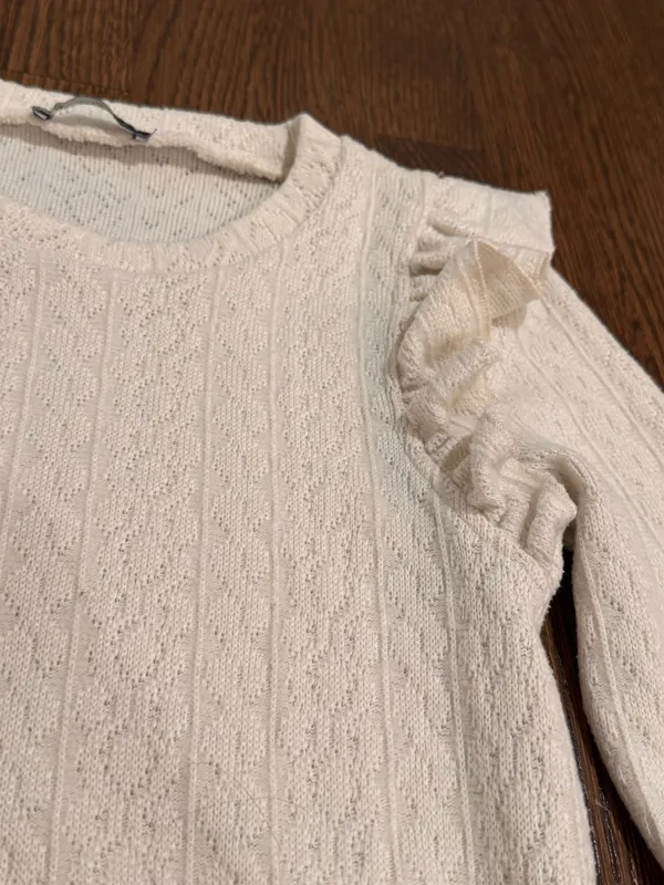 Zara Long Sleeve Ruffle Sweater Top - Image 2