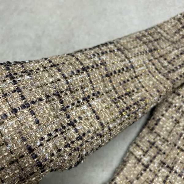 R.Q.T Brown & Gold Tweed Blazer Button Up Jacket Women’s Size 12 - Image 5