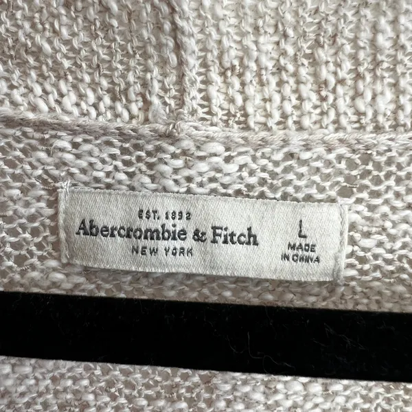 Abercrombie & Fitch Wrap Sweater‎ Vintage Y2K 2000s Casual Cream Large - Image 3
