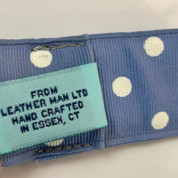 Eliza B Belt Polka Dot‎ Blue White D Ring Small - Image 4