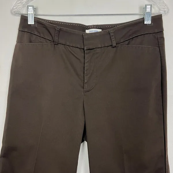 Dockers Mid-Rise Curvy Brown Capri Pants Size 6 Cotton Stretch Y2K City Girl - Image 3