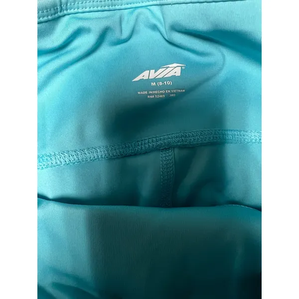 Avia womens Medium 8-10 Teal Athletic Leggings Side Pocket Stretch Yoga Pantss - Image 4