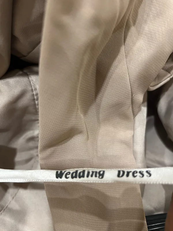 Wedding Dress Taupe/Silver& pearl Beaded Formal Gown Dress size 12 - Image 19