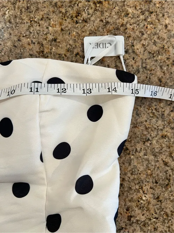 Cider Sculptural Bandeau Polka Dot Maxi Dress NWT Cream Black Size Small - Image 5