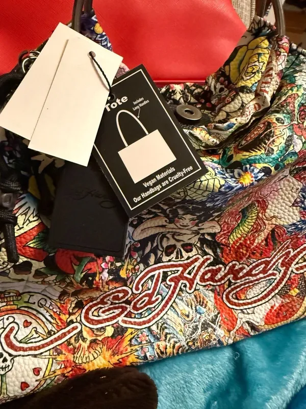 Ed Hardy Love Kills Slowly Graphic Print Tote Bag - Image 2