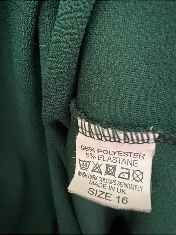 PrettyLittleThing Teal Asymmetrical Bodycon green Dress Size 16 - Image 7