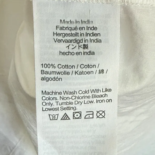 NWT J. Crew Sz L Coverup Shirt‎ Dress White BF771 Vacation 100% Organic Cotton - Image 9