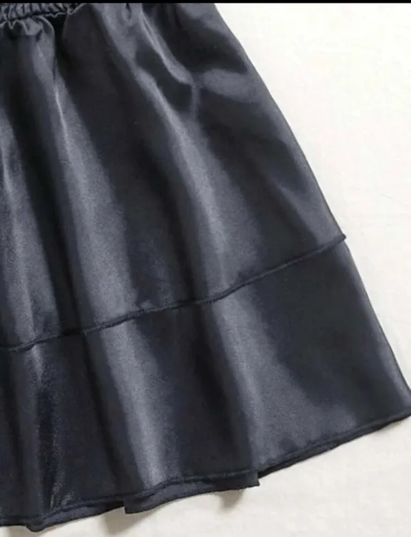 Black Satin Skirt Size M - Image 2
