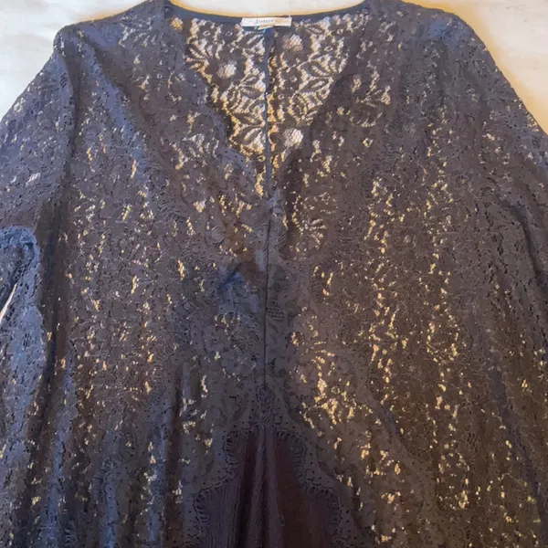 JODIFL Long Bell Sleeve Black Lace Tunic - Image 3