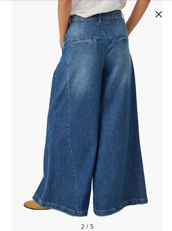 We The Free Wide Leg Blue Jeans! - Image 2