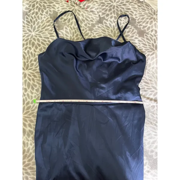 Cowl Neck Satin Gown size 2 Marine‎ Navy Wedding Guest Old Money Minimalist NWT - Image 8