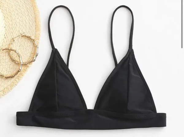 Zaful Black Non Padded Bikini Swim top - Image 2