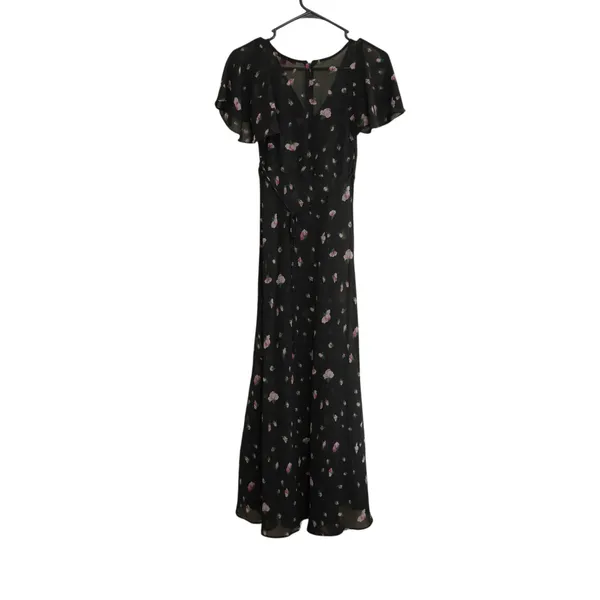 Betsey Johnson‎ Vintage Urban Outfitters Black Rosebud Sheer Floral Maxi Dress - Image 10