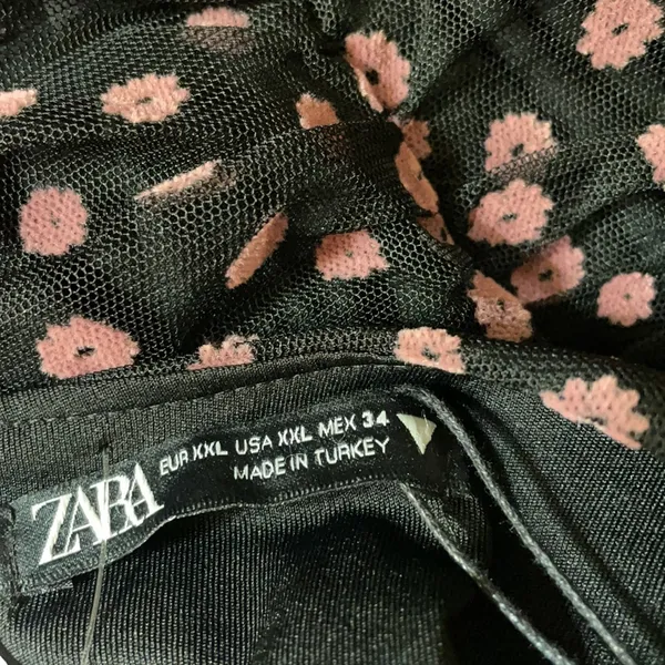 NWT Zara Bloggers Fav Puff Sleeve Sheer Textured Floral Dress XXL - Image 7