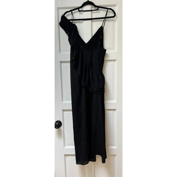 NWT NEW For Love and Lemons Black Flamenco‎ Maxi Dress Large LBD Off-Shoulder - Image 5