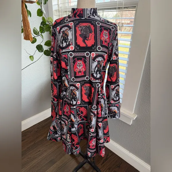HTF BlackMilk Krampus Posters Long Sleeve Evil Mini Skater Dress Size XL‎ Rare - Image 2