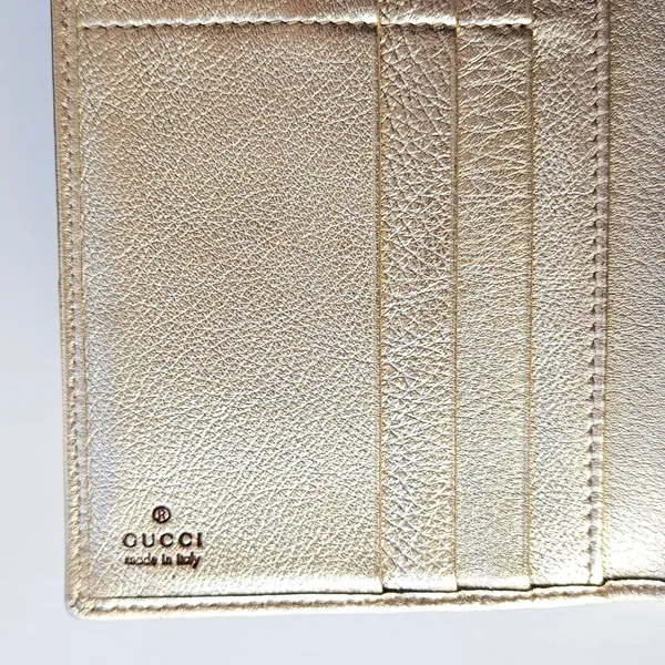 Gucci Abbey D-Ring Long Wallet GG‎ Monogram Canvas Metallic Gold - Image 4