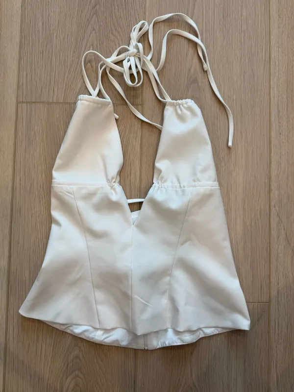 Outcast White Halter V-Neck Tank - Image 2