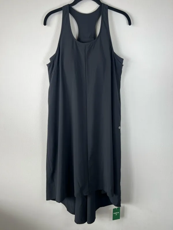 Halara Breezeful Midi Dress Black Racerback Pockets High Low Flowy NEW Sz Medium - Image 2