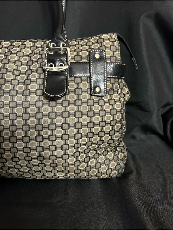 Nine West Women’s Large Black Geometric Tote Handbag - Image 3