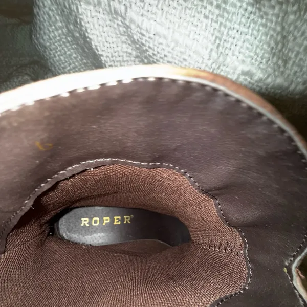 Roper Dark Brown Fringe Ankle Boots Size 6 - Image 7