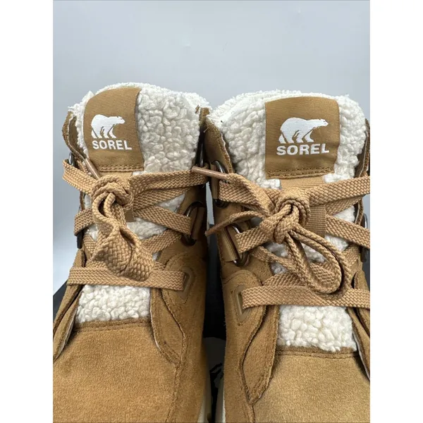 Sorel Explorer III NW Lace Up Waterproof Womens Boot Tawny Buff/Sea Salt Size 7 - Image 4