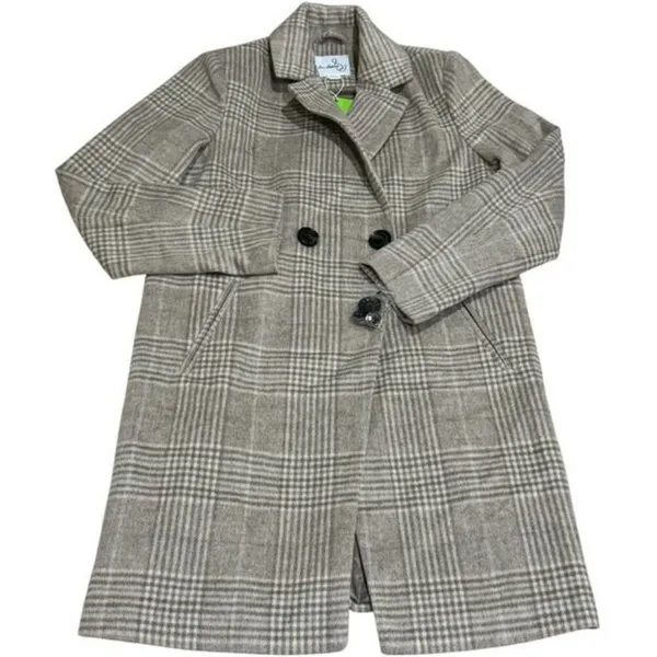 NEW Sam Edelman Double Breasted‎ Windowpane Plaid Coat Holiday Chic Old Money S - Image 2