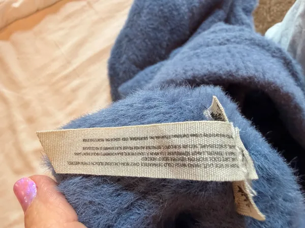 Free People Intimately Wide Leg Lounge Pants Blue High Rise Cozy Soft - Image 4