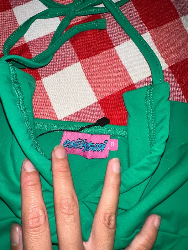 edikted green open long sleeve top - Image 2