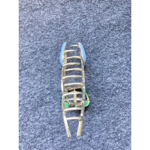 Gold Tone Blue Tulip Flower Claw Clip‎ Hair Accessory Women - Image 5