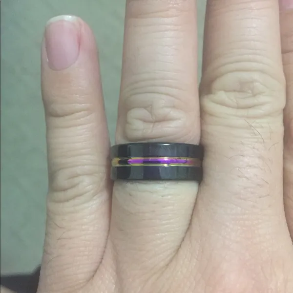 Men Women Tungsten Carbide Black Ring - Image 4