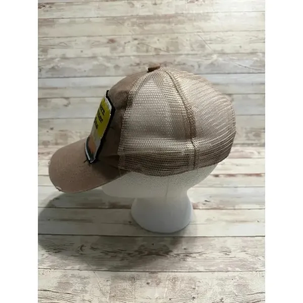 Southern Summer Nights Trucker Hat Snap Back Adjustable Tan - Image 2