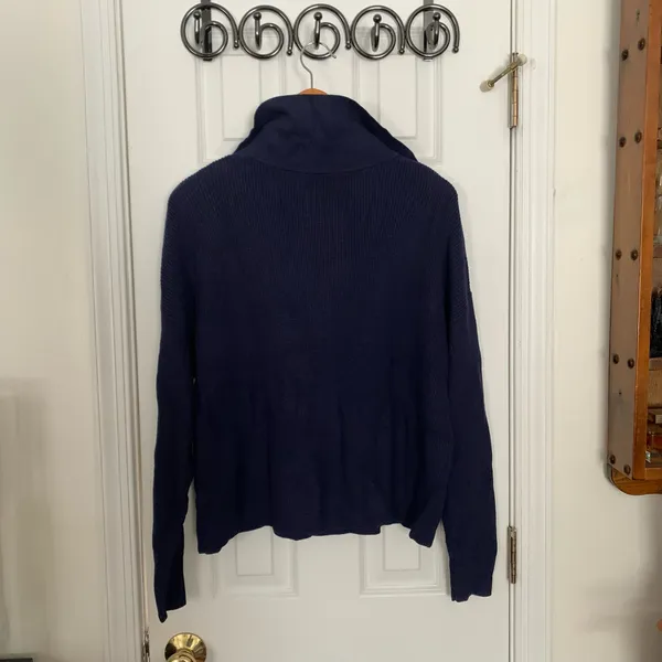 AND Navy Cozy Knit Polo Collar Pullover Sweater - Image 8