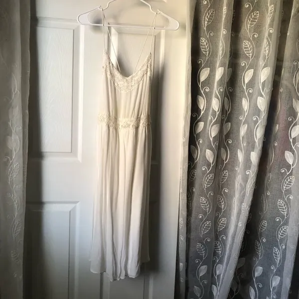 Zara Elegant Lace Trim midi Dress women size S - Image 2