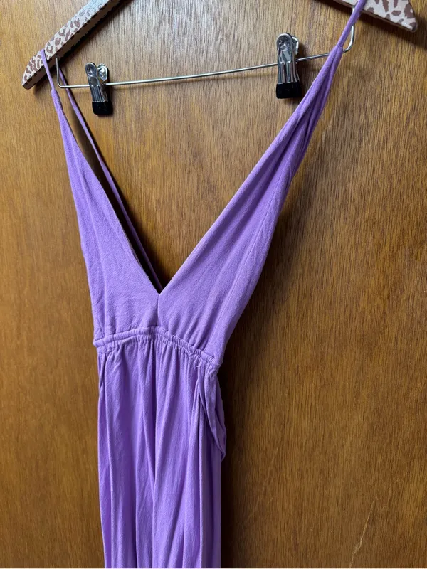 Indah River Triangle Sleeveless Long Maxi Dress Violet Purple Small Beachy Boho - Image 11