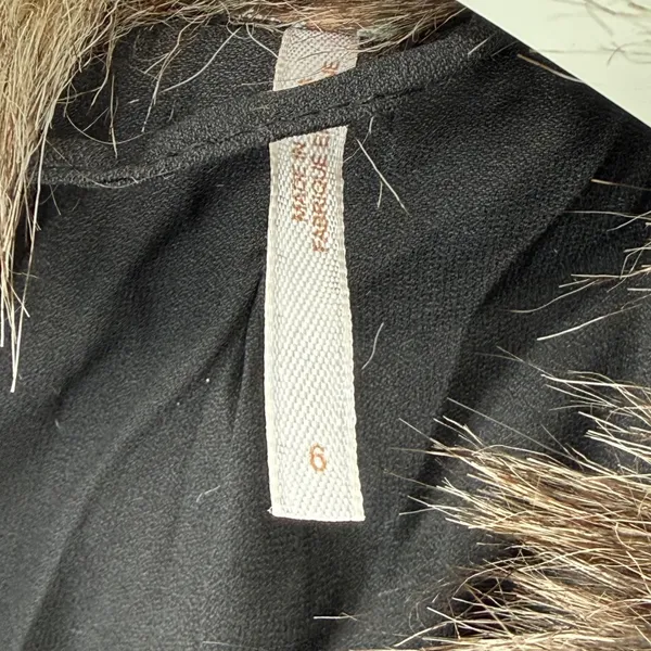 Free People Faux Fur Vest Black‎ Brown Multi Color Size 6 NWOT - Image 3