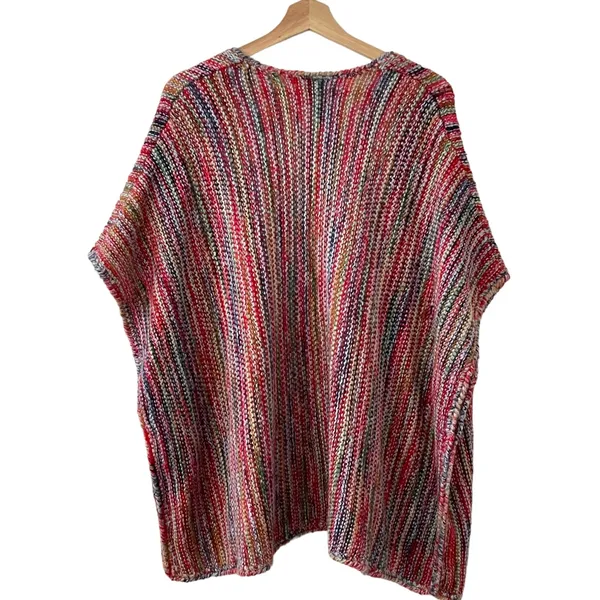 POL Red Rainbow Open Front Kimono Sweater M - Image 6