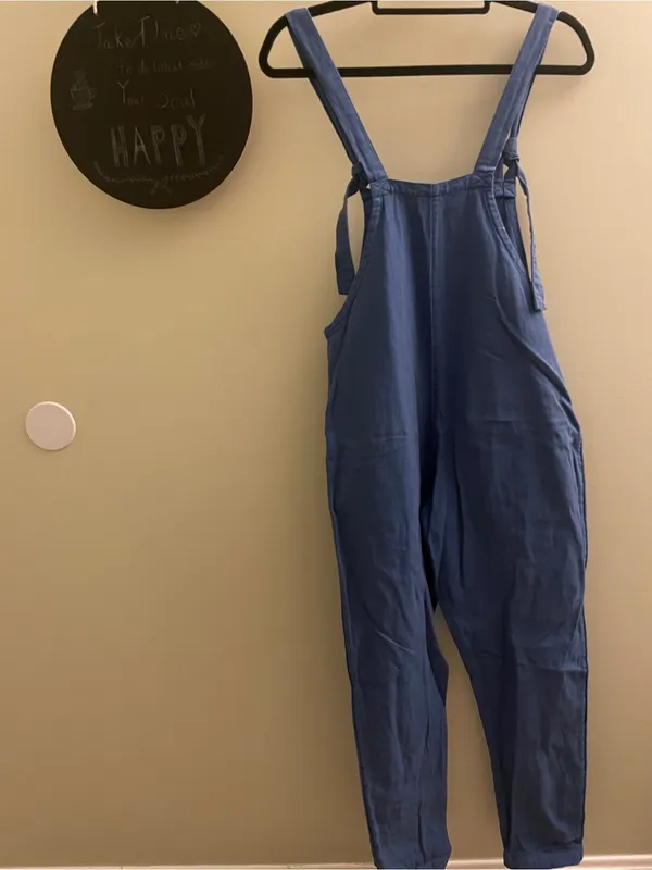 Vintage 100% Organic Cotton Lucy & Yak Blue Denim-Style Overalls - Image 2