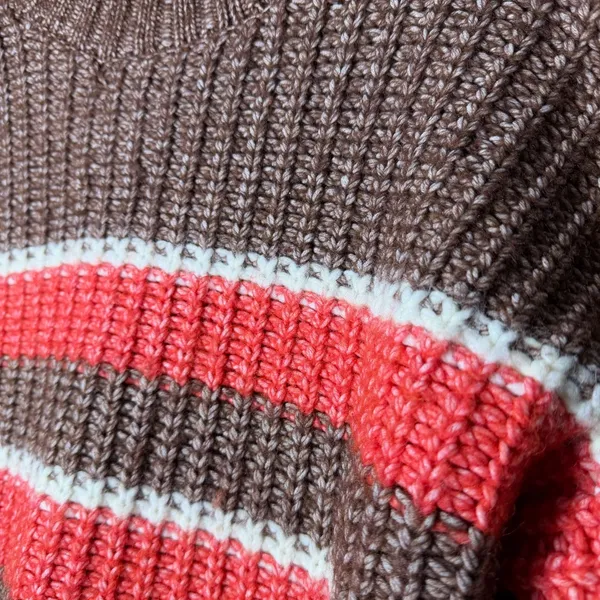 OFFLINE by Aerie Striped Ribbed Knit Crewneck Sweater Women’s Size M Chunky Cozy - Image 9