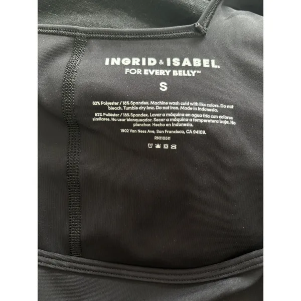 Ingrid & Isabel Maternity Romper Black Square Neck Active Lounge Small S - Image 3
