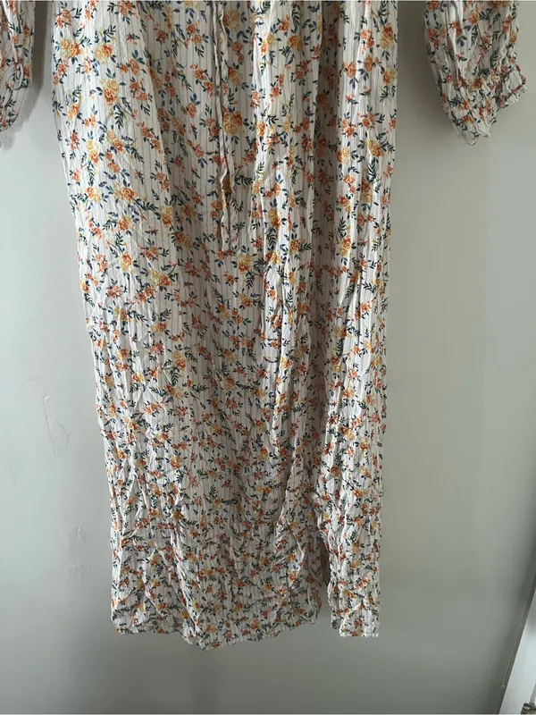 Lost + Wander Floral White Orange Maxi Dress Small Cottagecore Romantic Prairie - Image 3