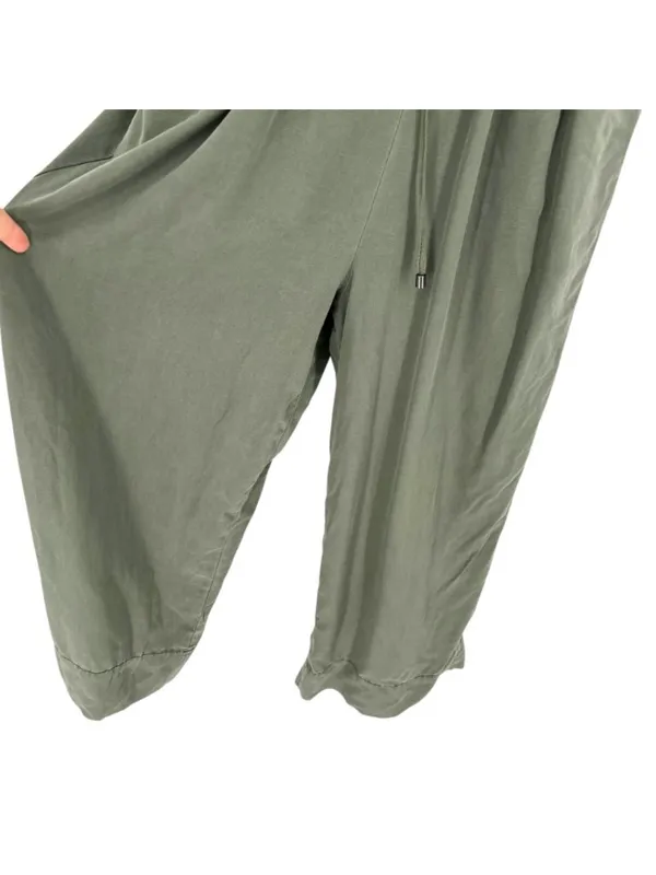 Splendid Minimalist Utility Safari Button-Front Jumpsuit Olive Green Size Medium - Image 6