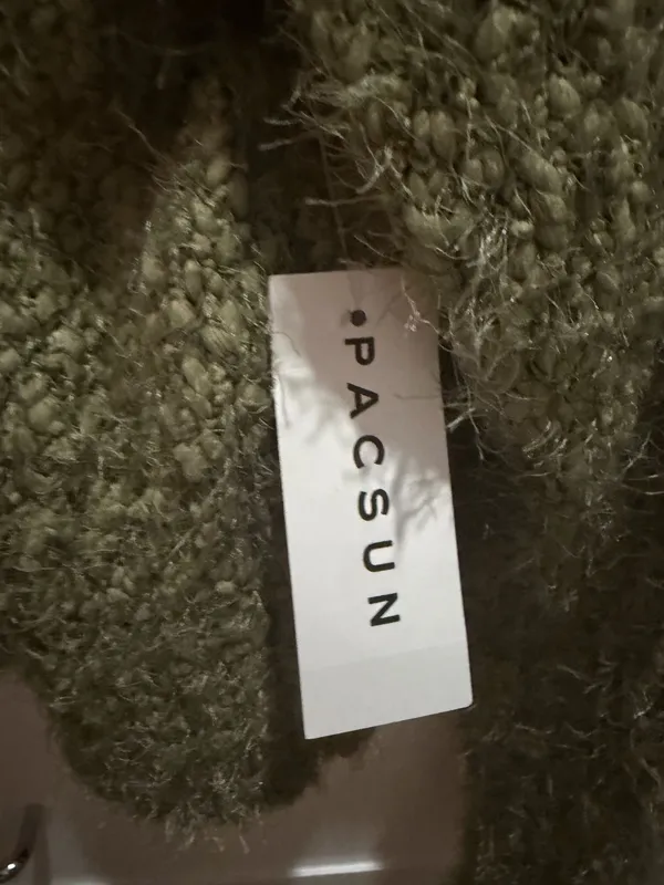 PacSun Olive Green Fuzzy Cardigan - Image 4