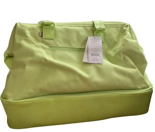 Béis The Weekender in Citron Green Travel Bag sold out color - Image 5