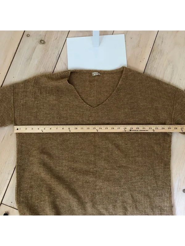 Intimately by Free People EUC Women's Brown V-Neck Acrylic Pullover Sweater XS/S - Image 7