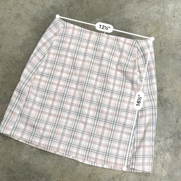 Urban Outfitters Colin Plaid High Rise A-Line Mini Skirt Pockets XS - Image 5