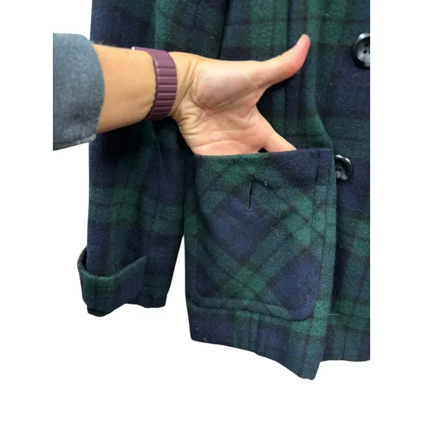 St.‎ John's Bay Women's Plaid Peacoat Preppy Academia Y2K Wool Blend Outerwear S - Image 6