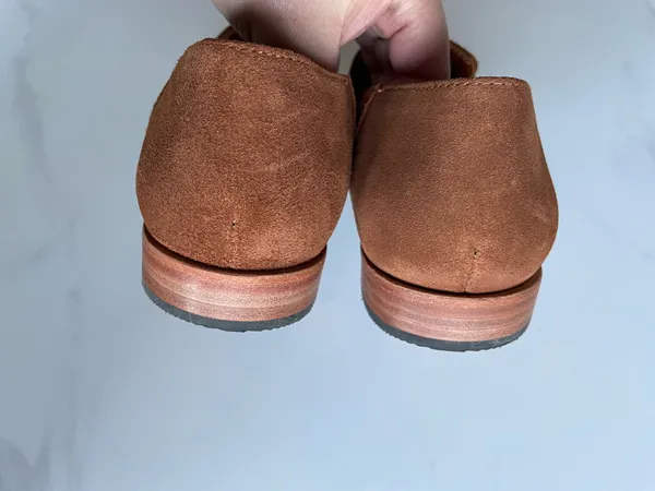 PATINA women's brown suede leather pointy toe slip on flats loafers Size US8 New - Image 3