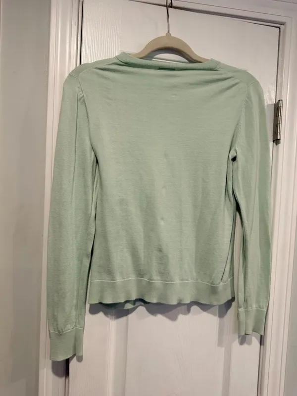 J. Crew Size S Mint Green Cotton Crew Neck Long Sleeve Button Caryn Cardigan - Image 7